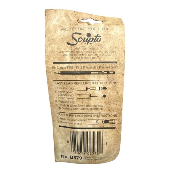 Vintage Scripto Pencil Lead Bundle 4 Thin Lead, 1 Thick‎ Lead, Pencil Refill Kit - Picture 6 of 8